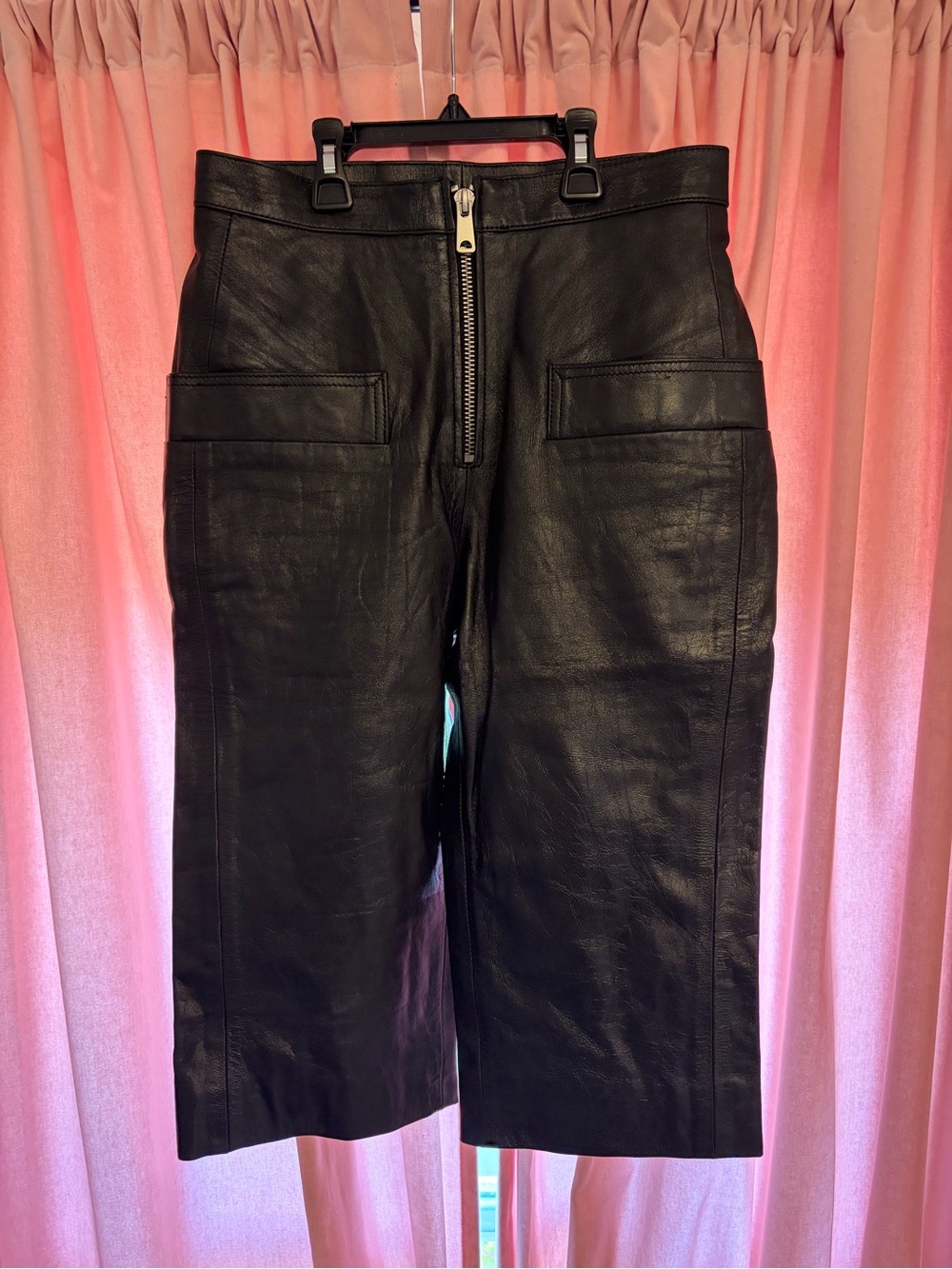 H&M Studio S/S 2021 Archival Genuine Leather Cropped Pants/ Long Shorts - Picture 9 of 10